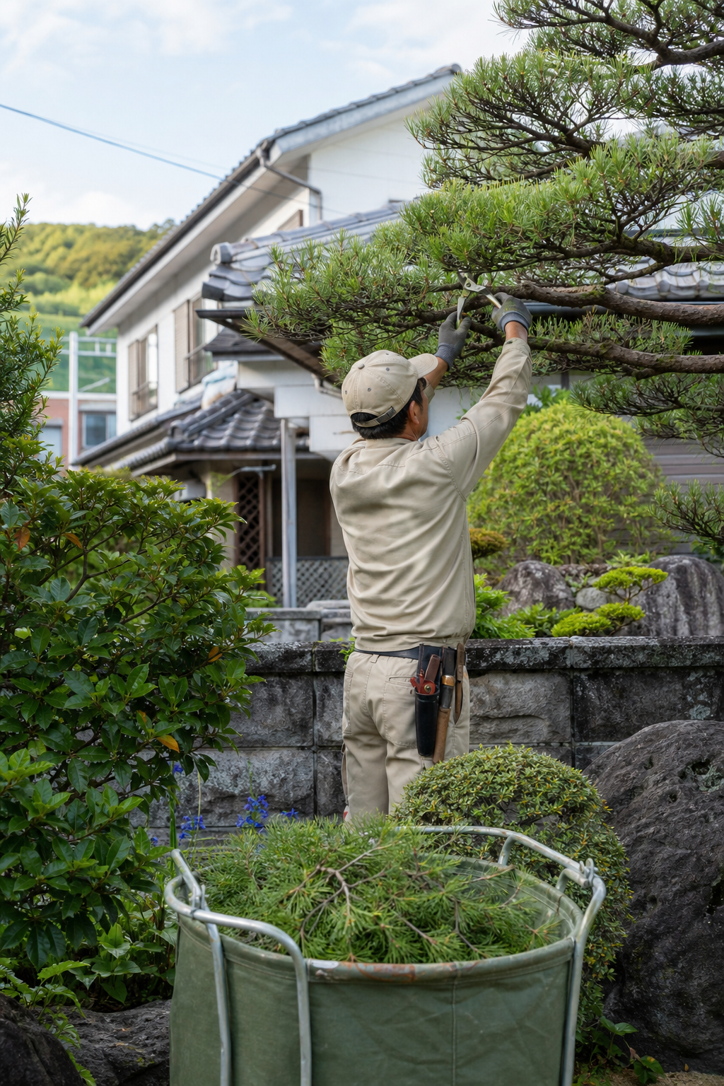 庭木を剪定する施工イメージ